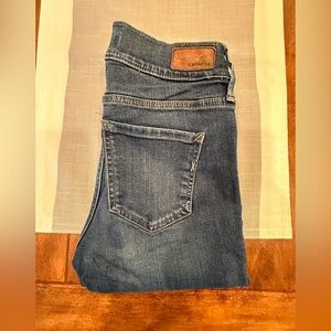 Express Dark Blue Skinny Cropped Jeans Mid Rise Size 2